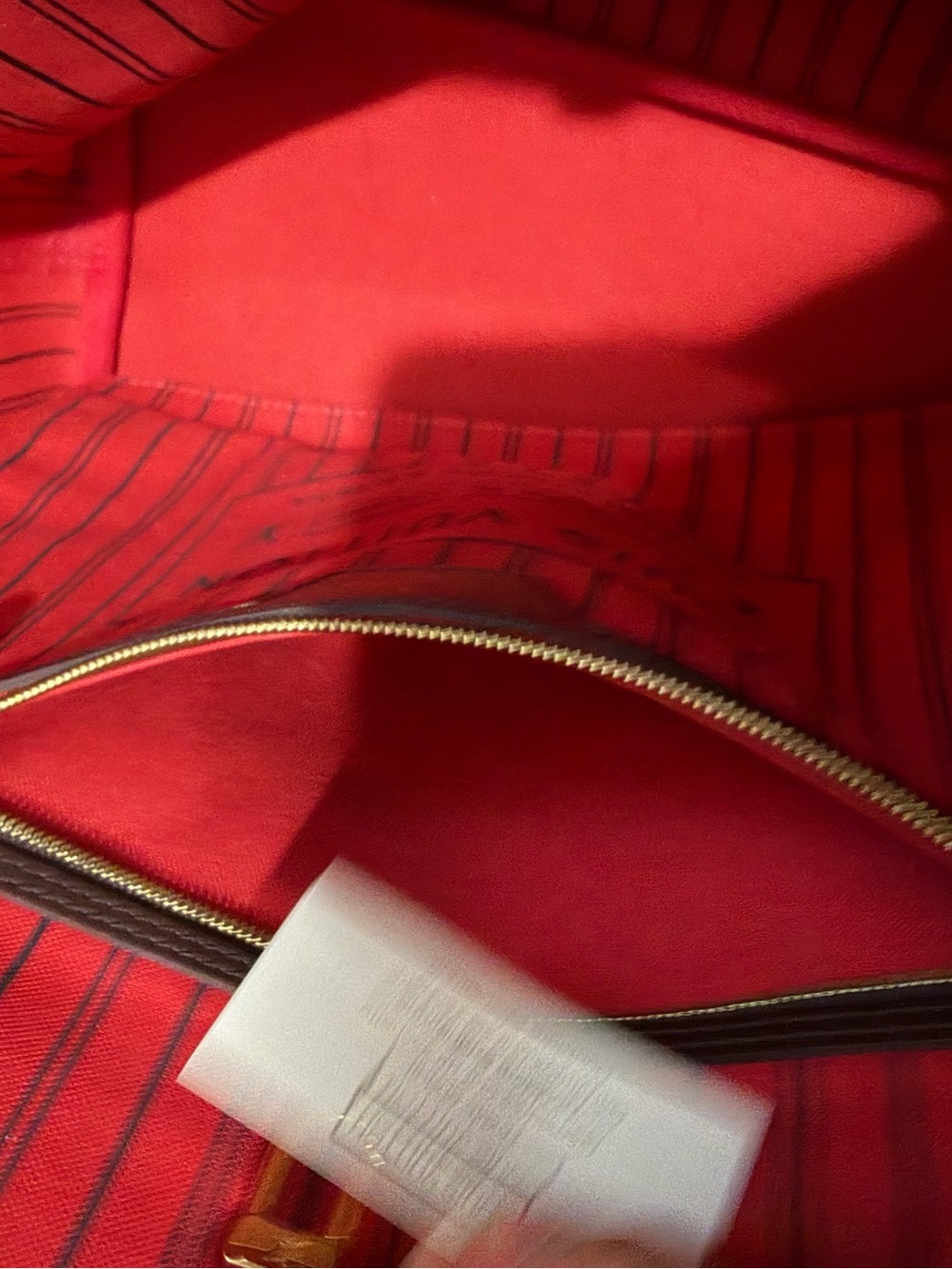 Louis Vuitton Brown Damier Ebene Tote with Red Interior - Picture 6 of 10